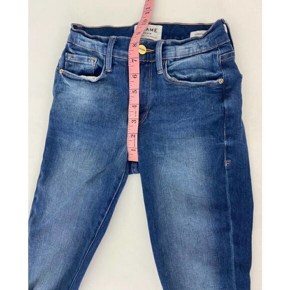 Frame Denim Jeans Le Skinny de Jeanne Skinny Jeans Stretch Blue - Size 24 - Picture 12 of 13